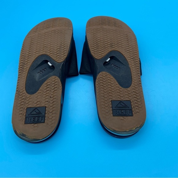 Reef Men’s Fanning Slides Sandals with Bottle Opener Black Size 12 - Picture 4 of 6